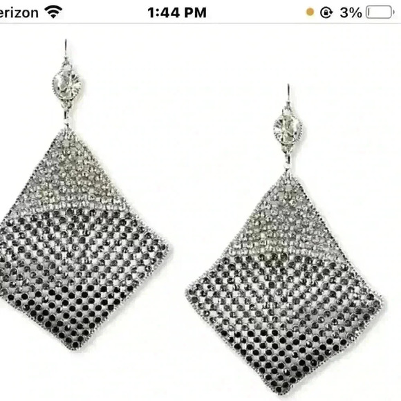 Thalia New Crystal Mesh Kite Statement Earrings - Picture 3 of 3